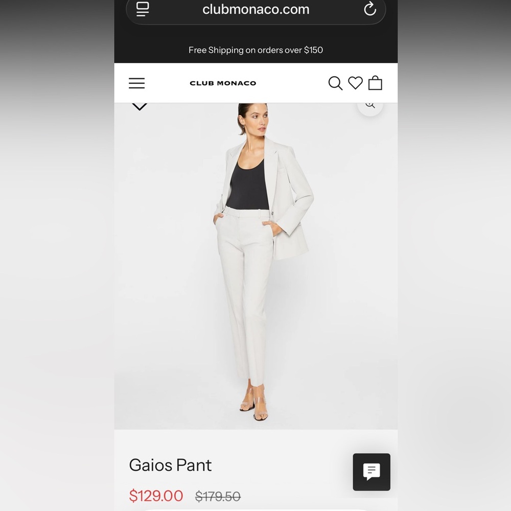 Club Monaco Light Gray Tailored Gaios Trousers